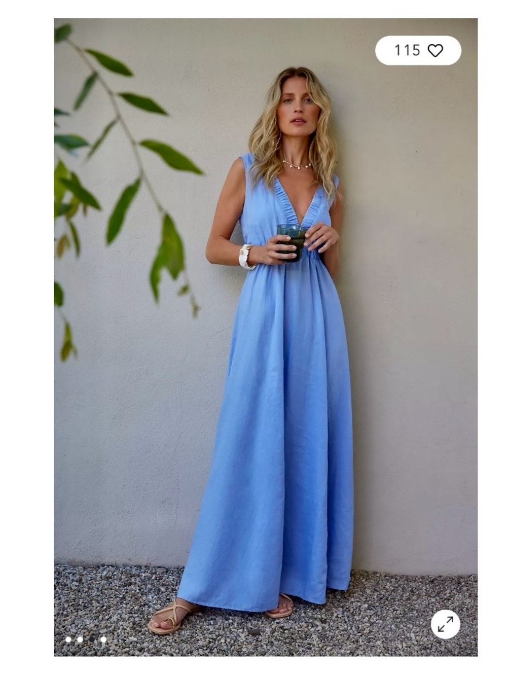 Sundays Maddy periwinkle blue Linen dress from Anthropologie, size Medium